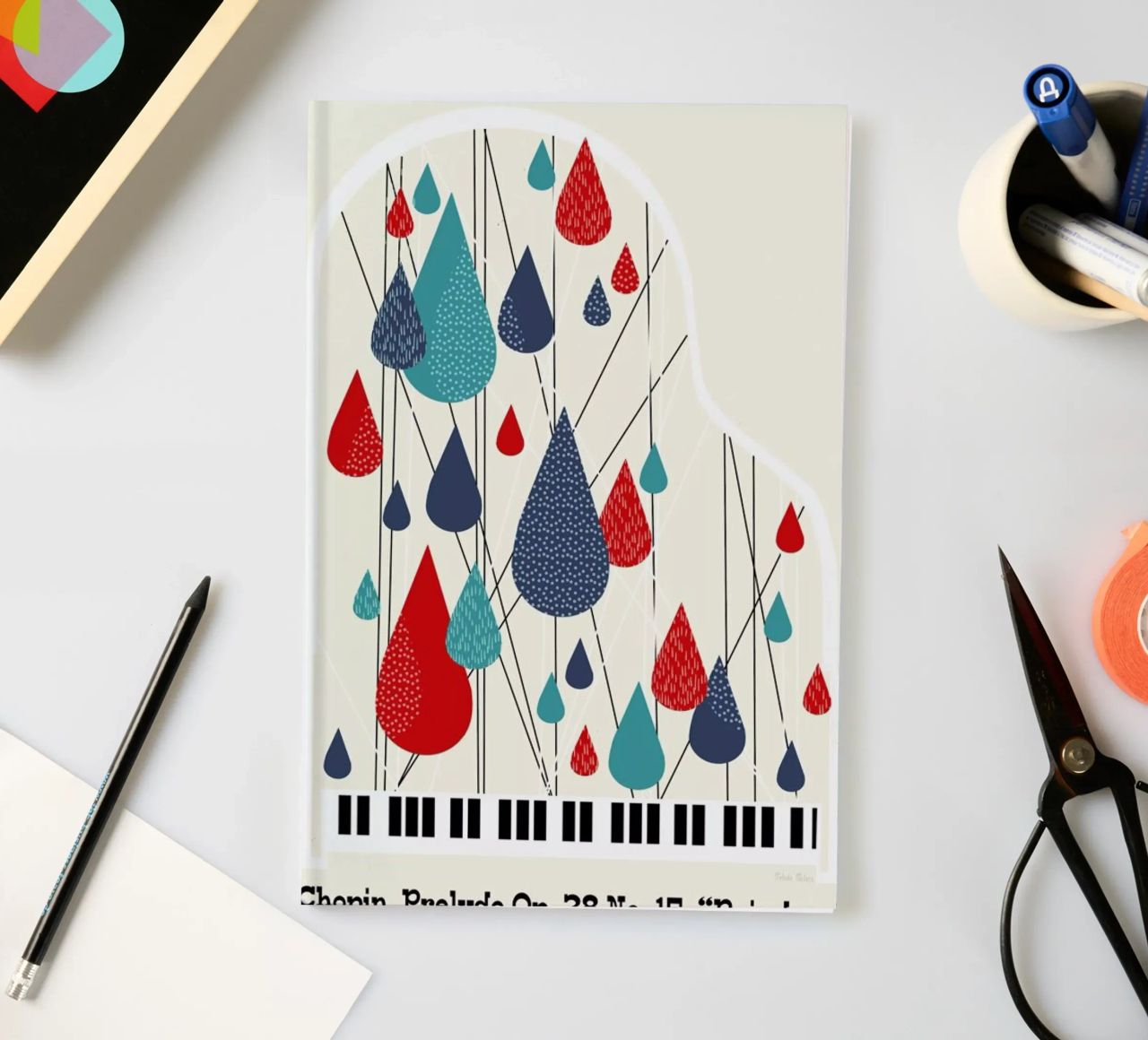 Chopin - Raindrop Prelude by Prelude Posters carnet de notes de Prelude Posters