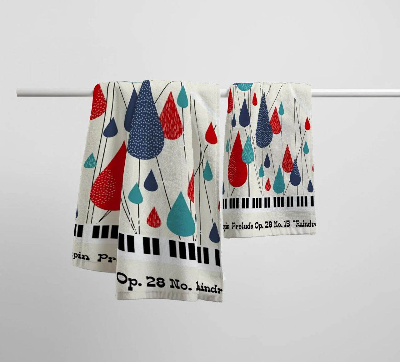 Chopin - Raindrop Prelude by Prelude Posters Handtuch von Prelude Posters