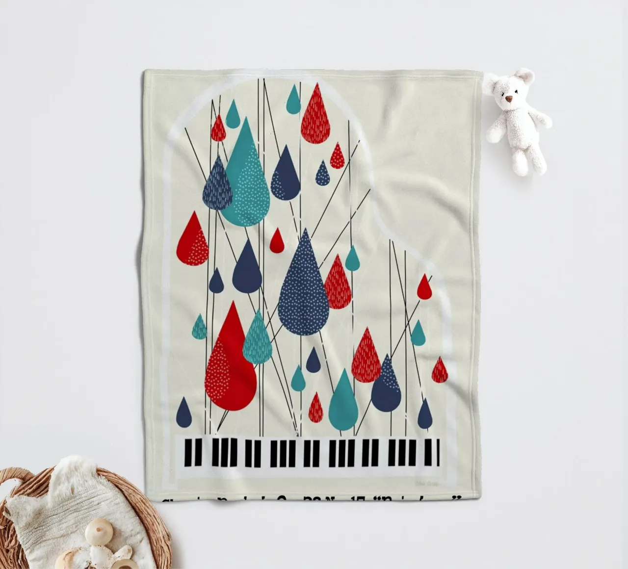 Chopin - Raindrop Prelude by Prelude Posters coperta in pile da Prelude Posters