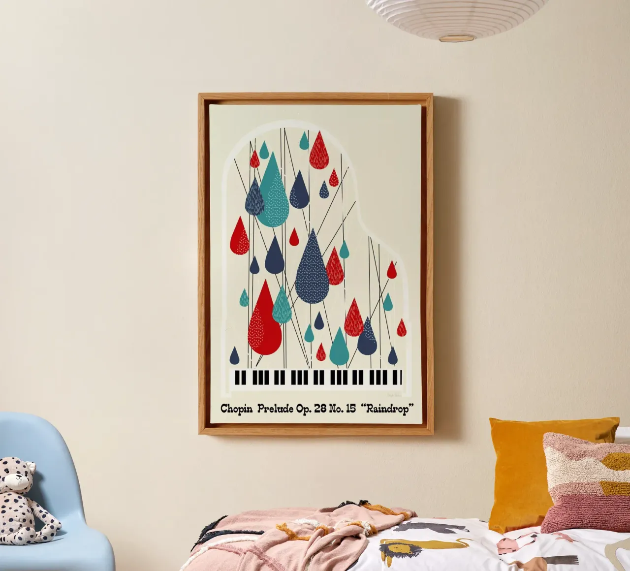 Chopin - Raindrop Prelude by Prelude Posters tela con Cornice a cassetta da Prelude Posters