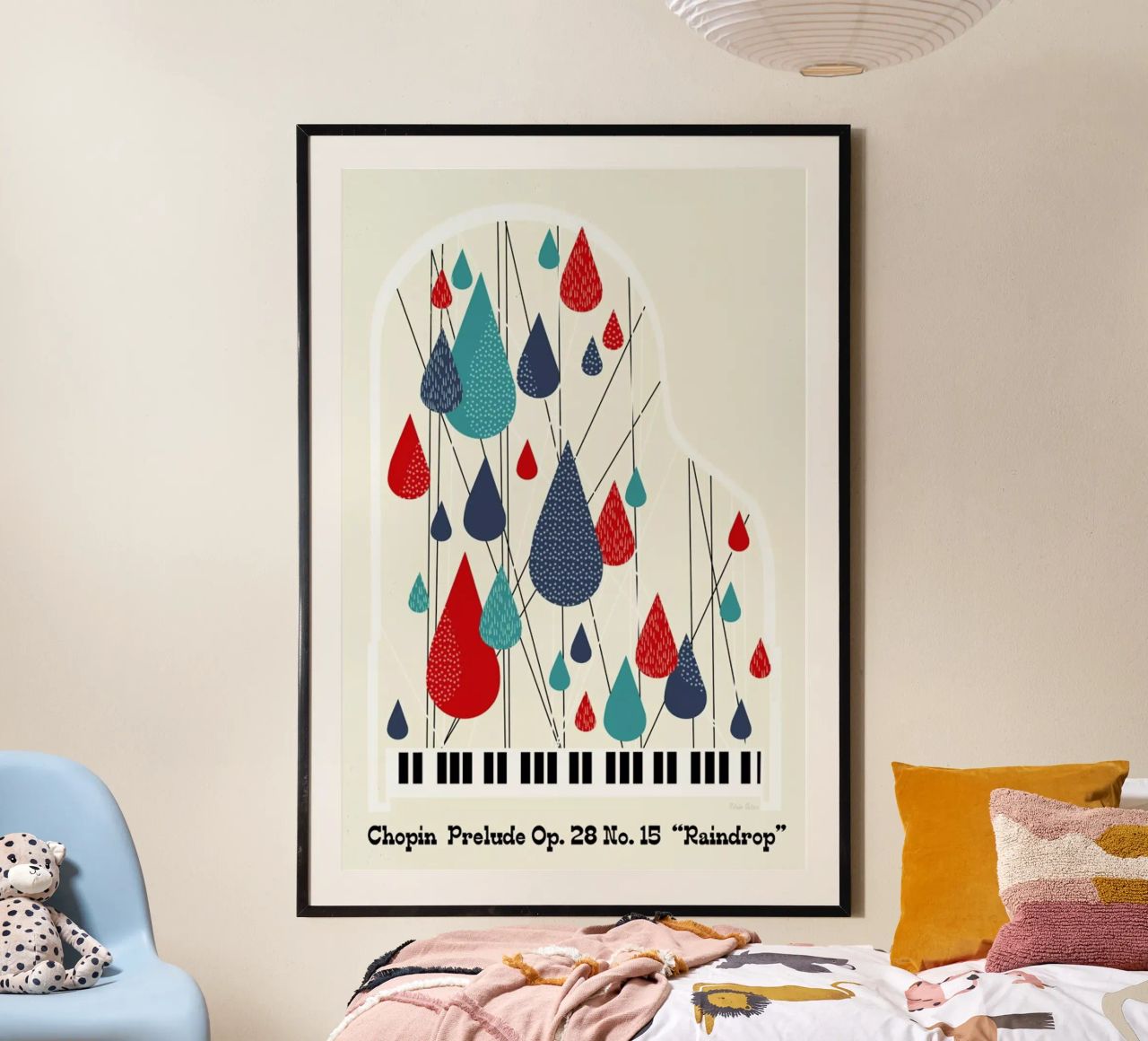 Chopin - Raindrop Prelude by Prelude Posters Poster von Prelude Posters