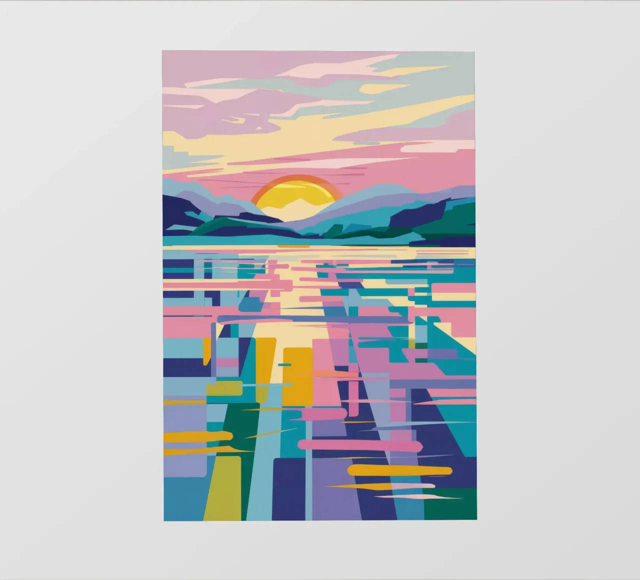 Abstract Sunset Lake photo wallpaper by FadeAura