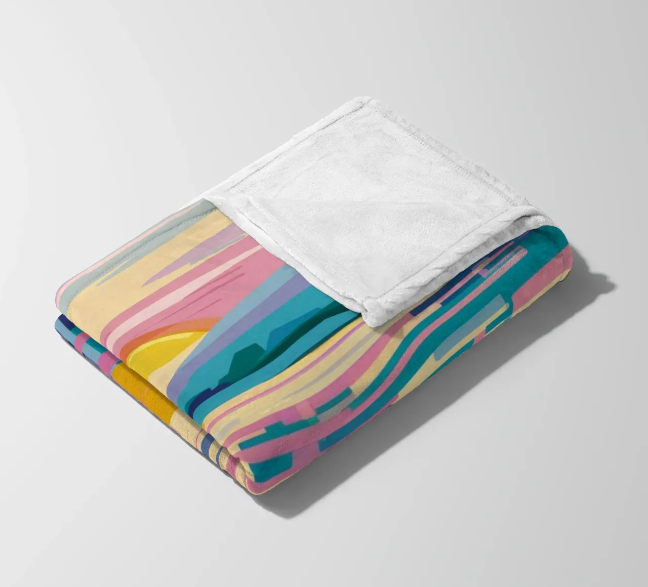 Abstract Sunset Lake fleece blanket by FadeAura