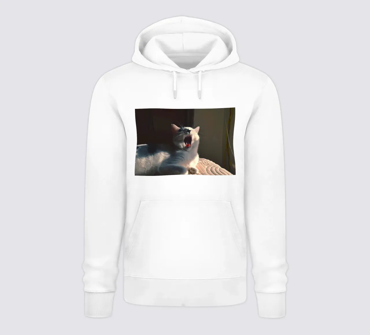 gatto che sbadiglia felpa con cappuccio da animal story home