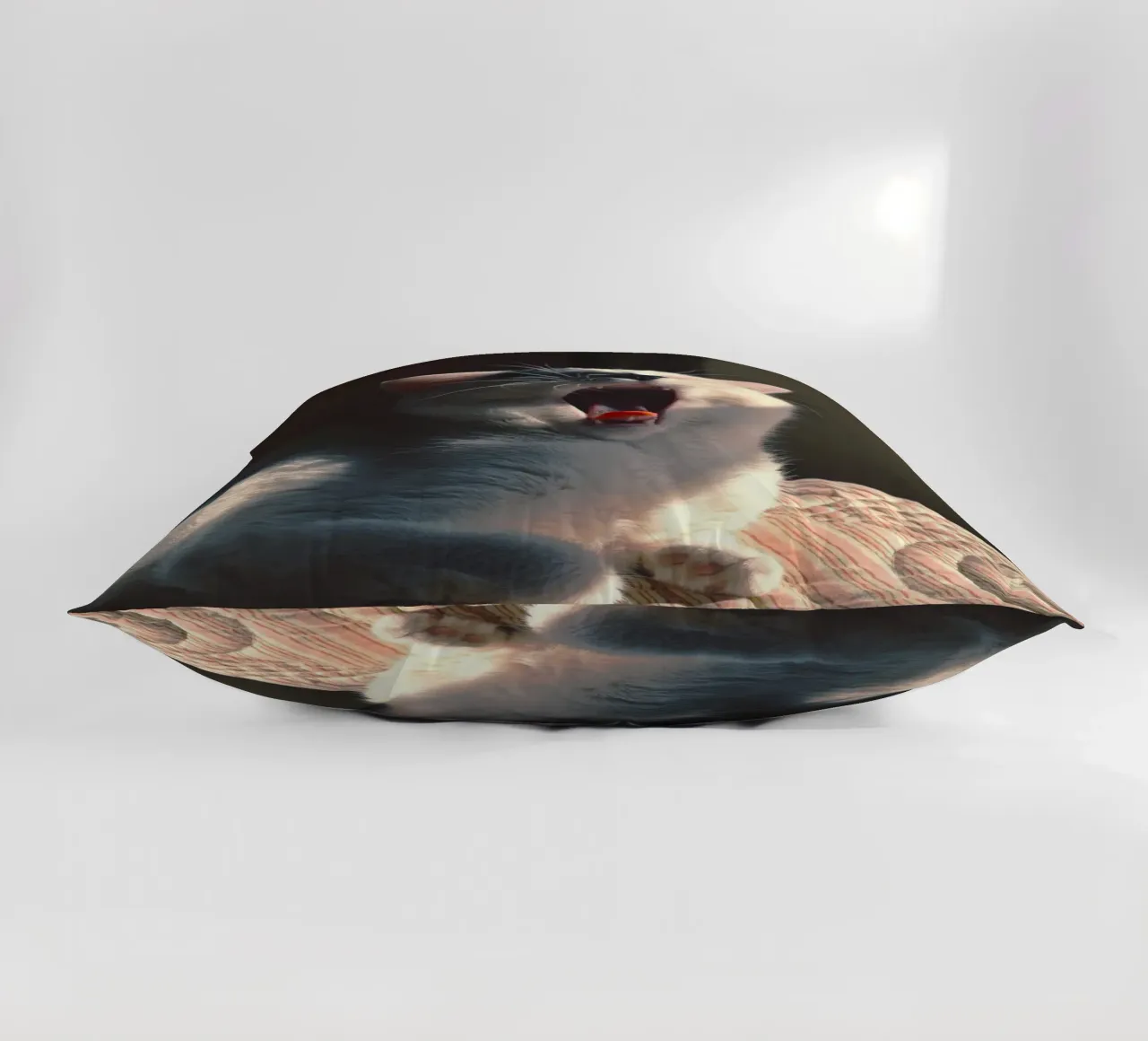yawning cat decorative cushion by animal story home