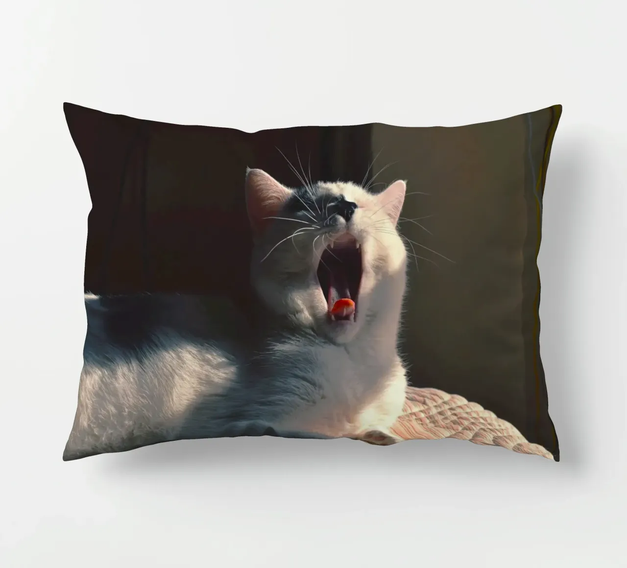 yawning cat decorative cushion by animal story home