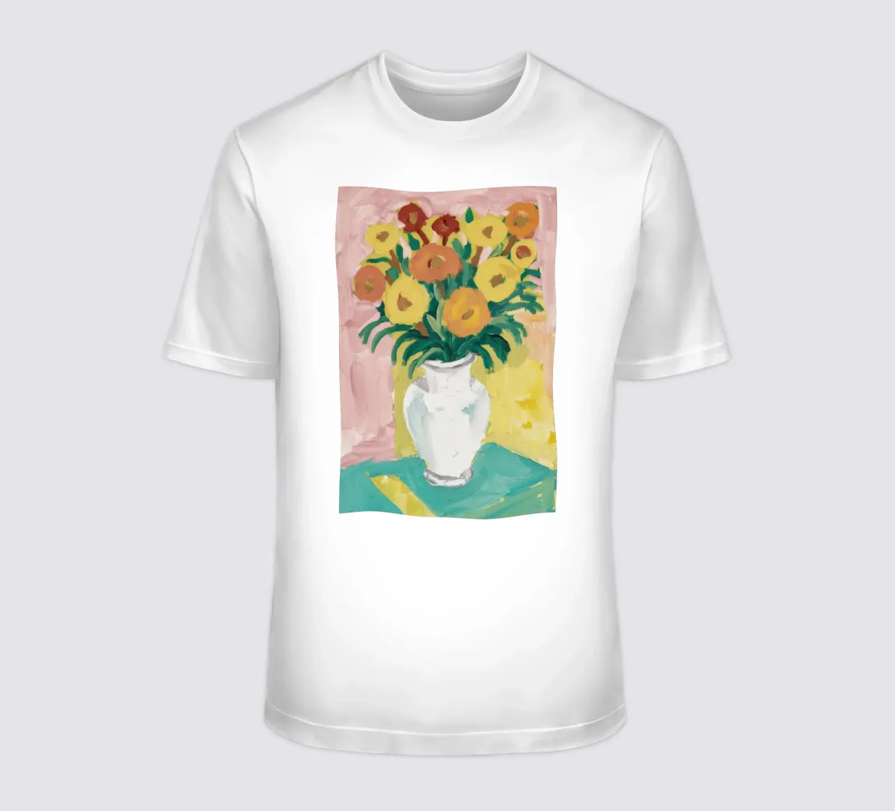 Fiori di campo in vaso bianco t-shirt da Pan Denim