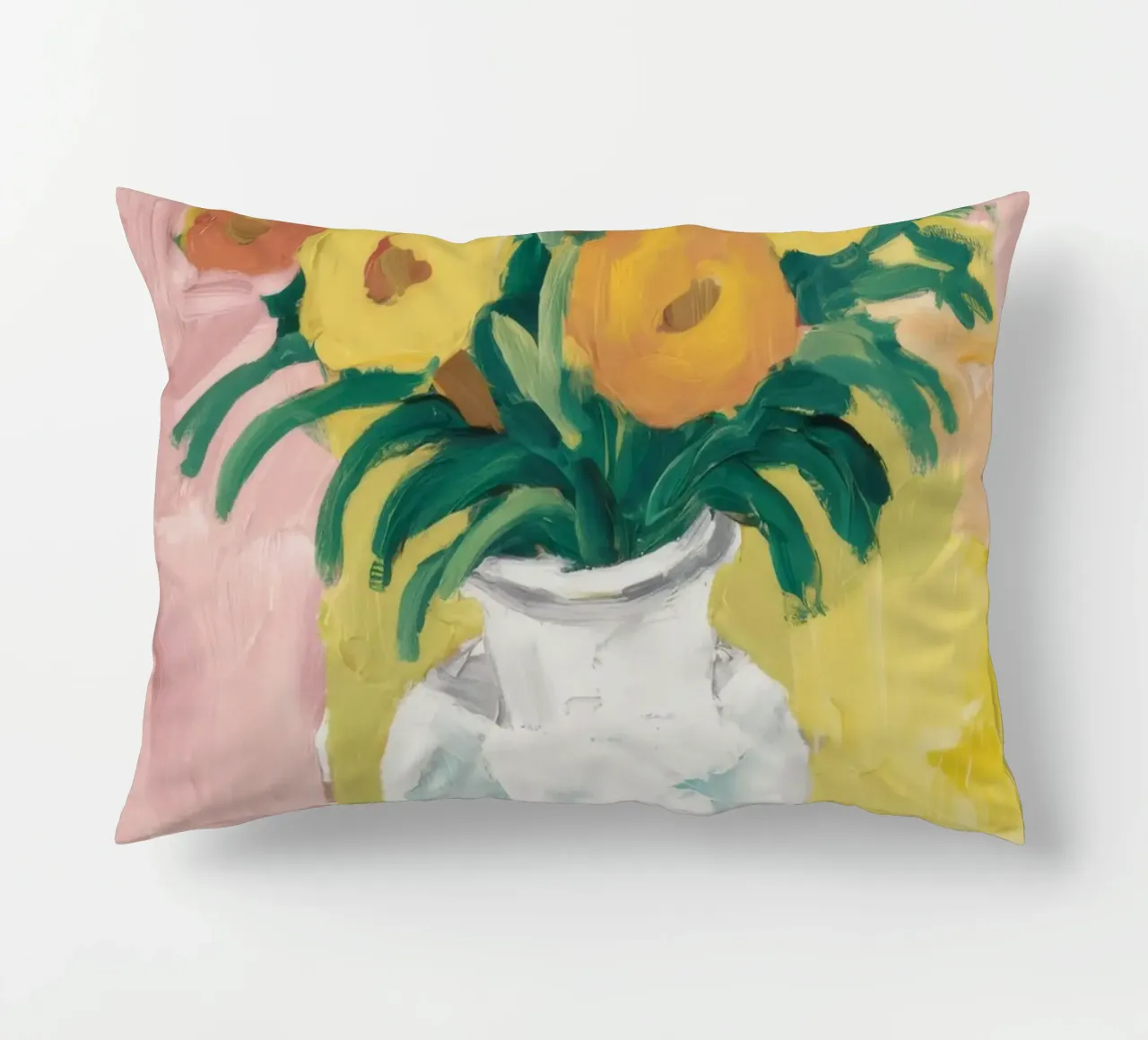 Fiori di campo in vaso bianco cuscino da Pan Denim