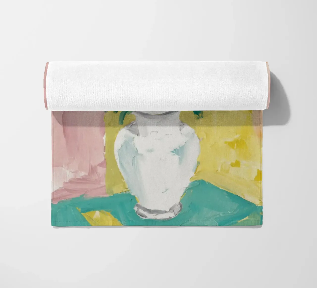 Fiori di campo in vaso bianco telo mare da Pan Denim