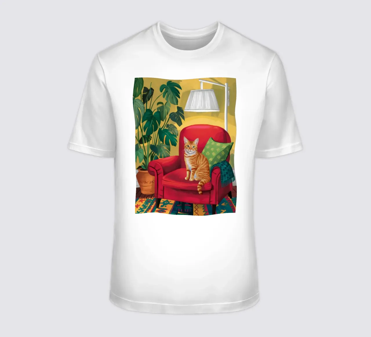 Rode fauteuil tabby t-shirt van FadeAura