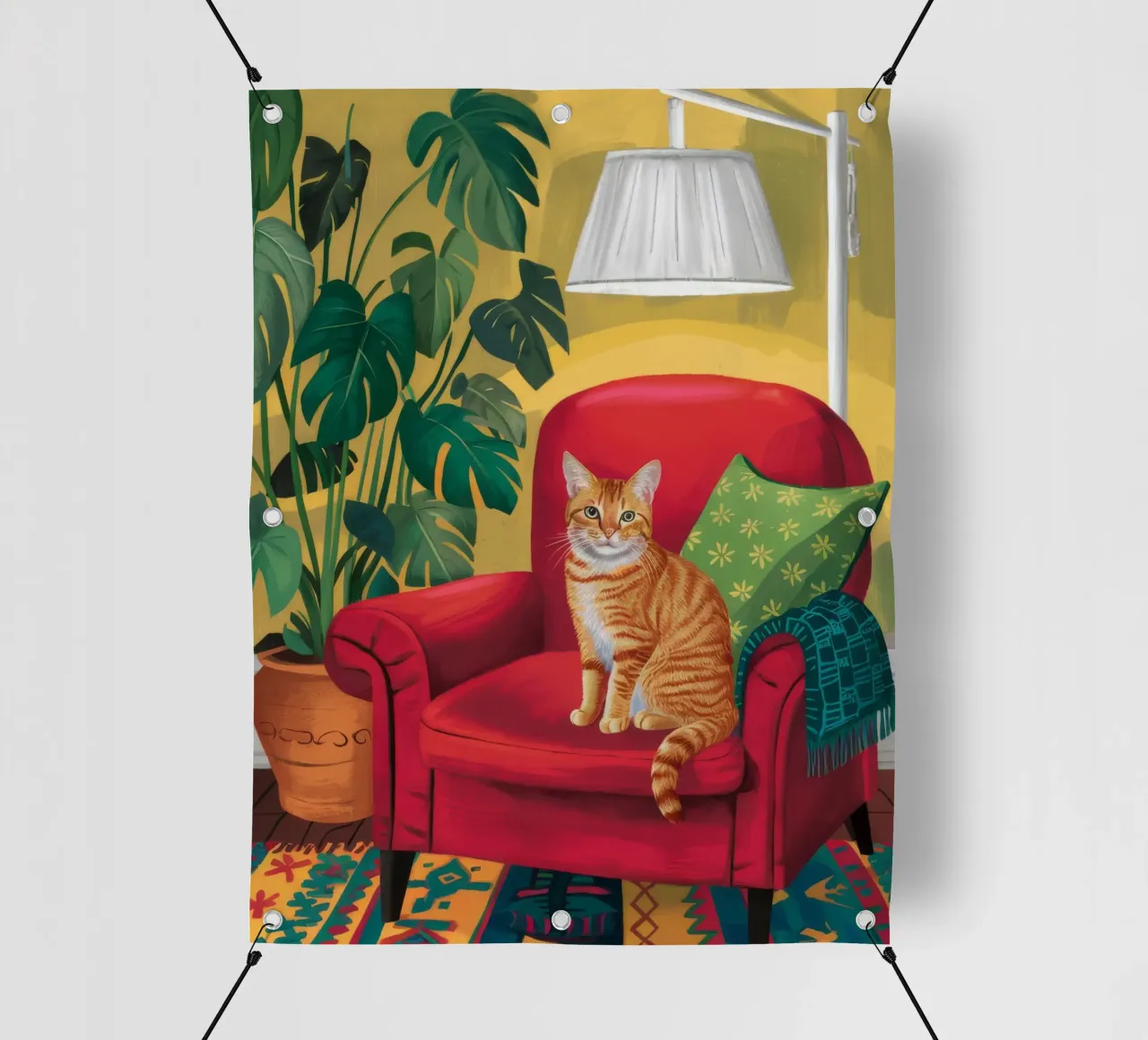 Poltrona rossa Tabby telo in pvc da FadeAura