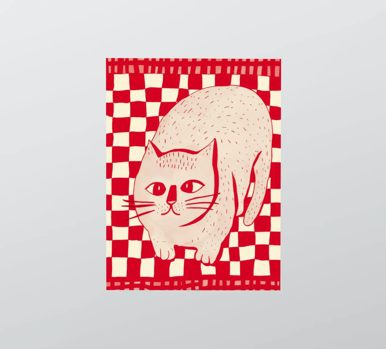 Checkered Cat Arch sticker by Stone Decade