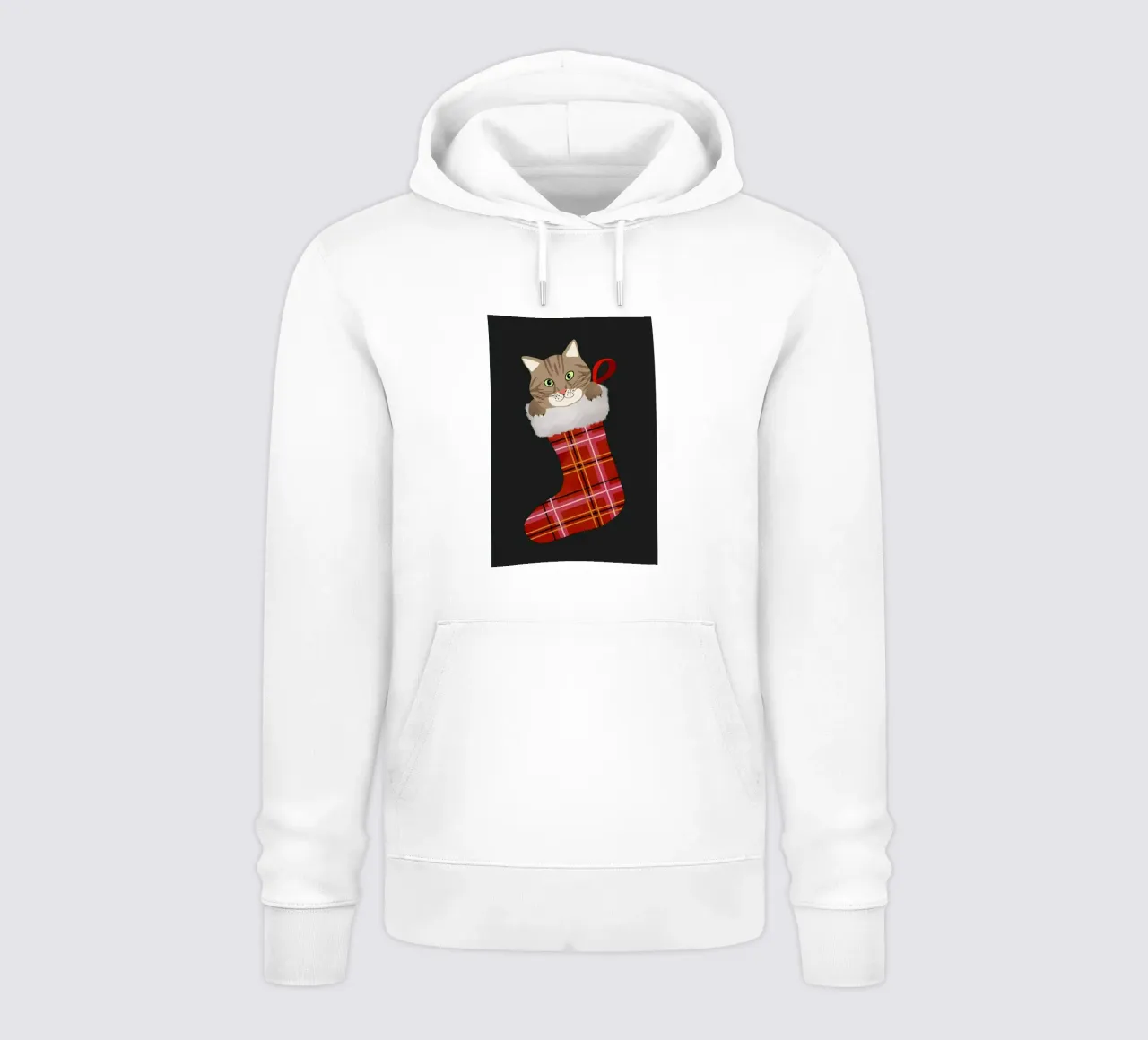 Cat In Christmas Stocking felpa con cappuccio da cafelab
