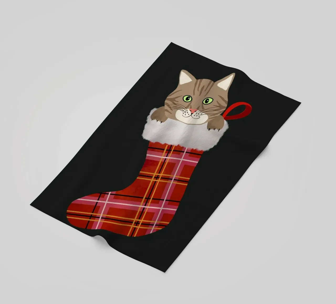 Cat In Christmas Stocking telo mare da cafelab