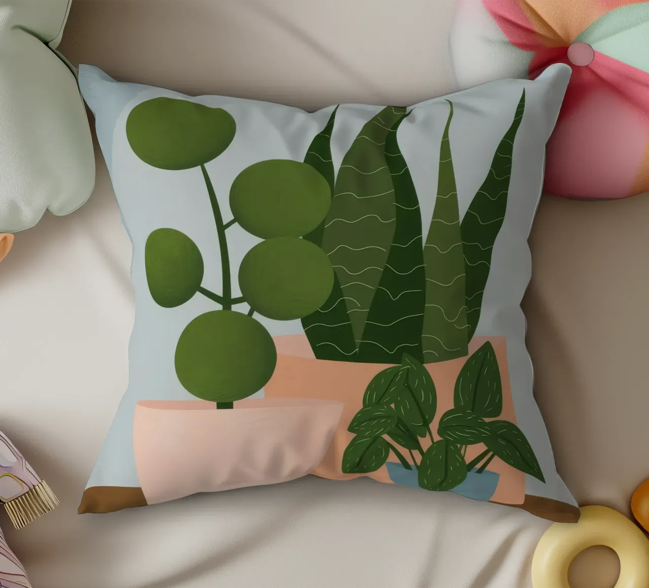Potted Plant Duo decorative cushion by Haven Fantasy