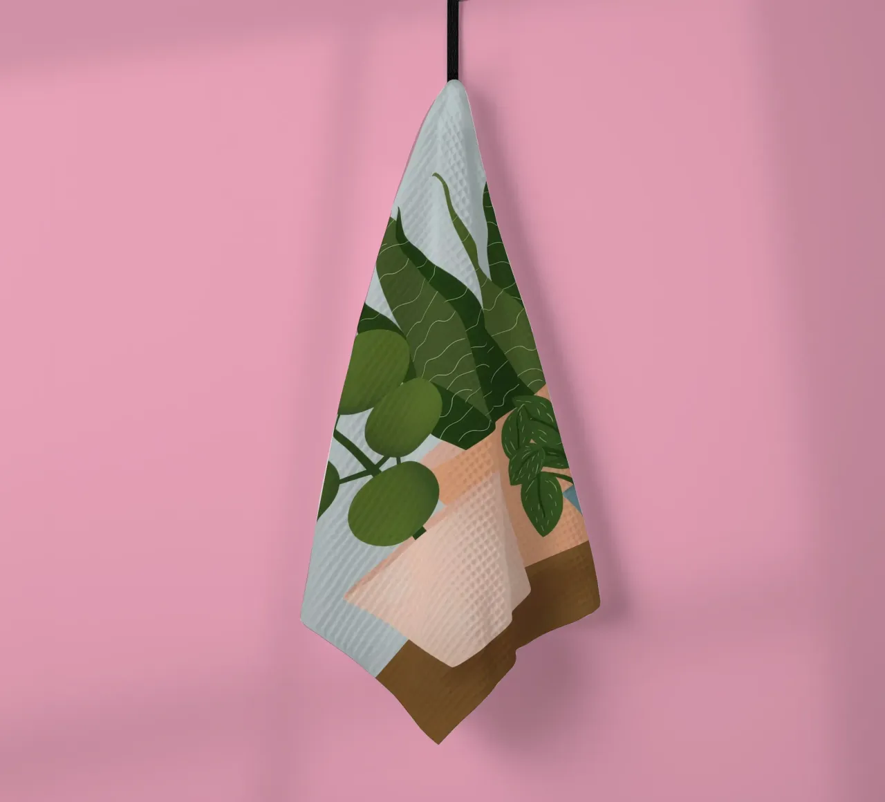 Potted Plant Duo tea towel by Haven Fantasy
