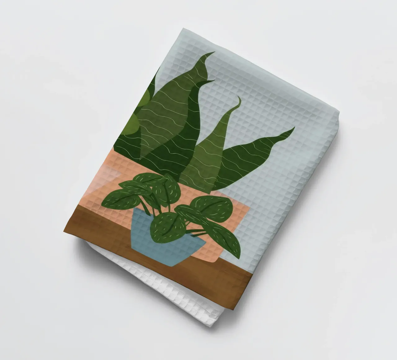 Potted Plant Duo tea towel by Haven Fantasy