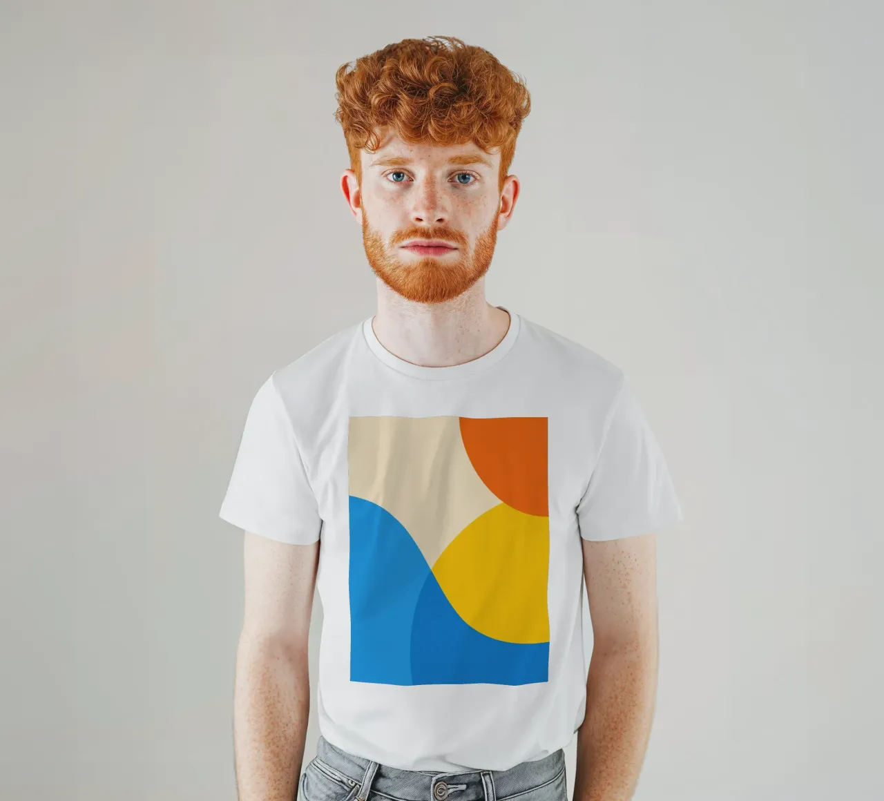 geometry circle overlapping t-shirt by pastel color shape