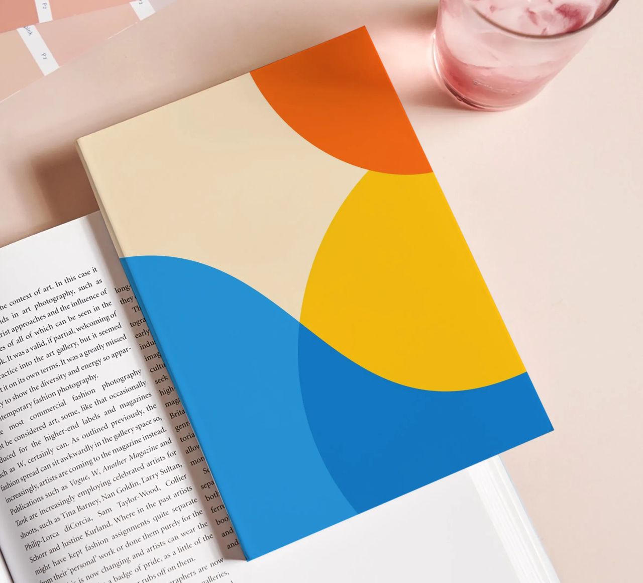 geometry circle overlapping notebook by pastel color shape