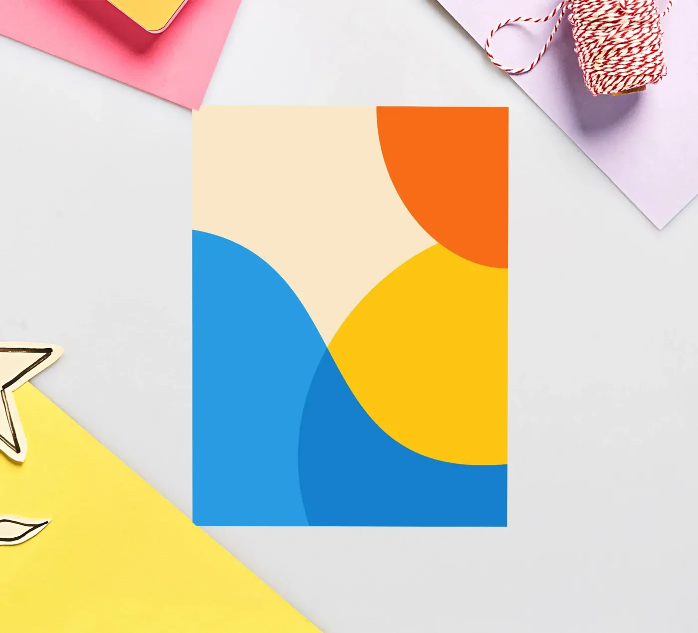 geometry circle overlapping sticker by pastel color shape