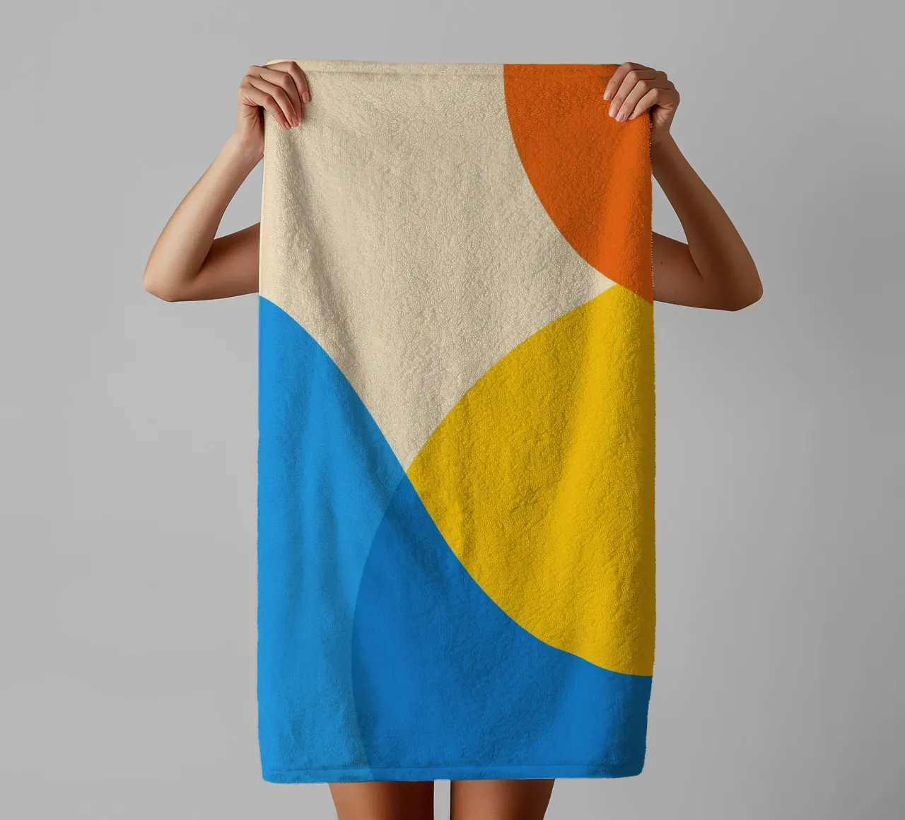 geometry circle overlapping towel by pastel color shape