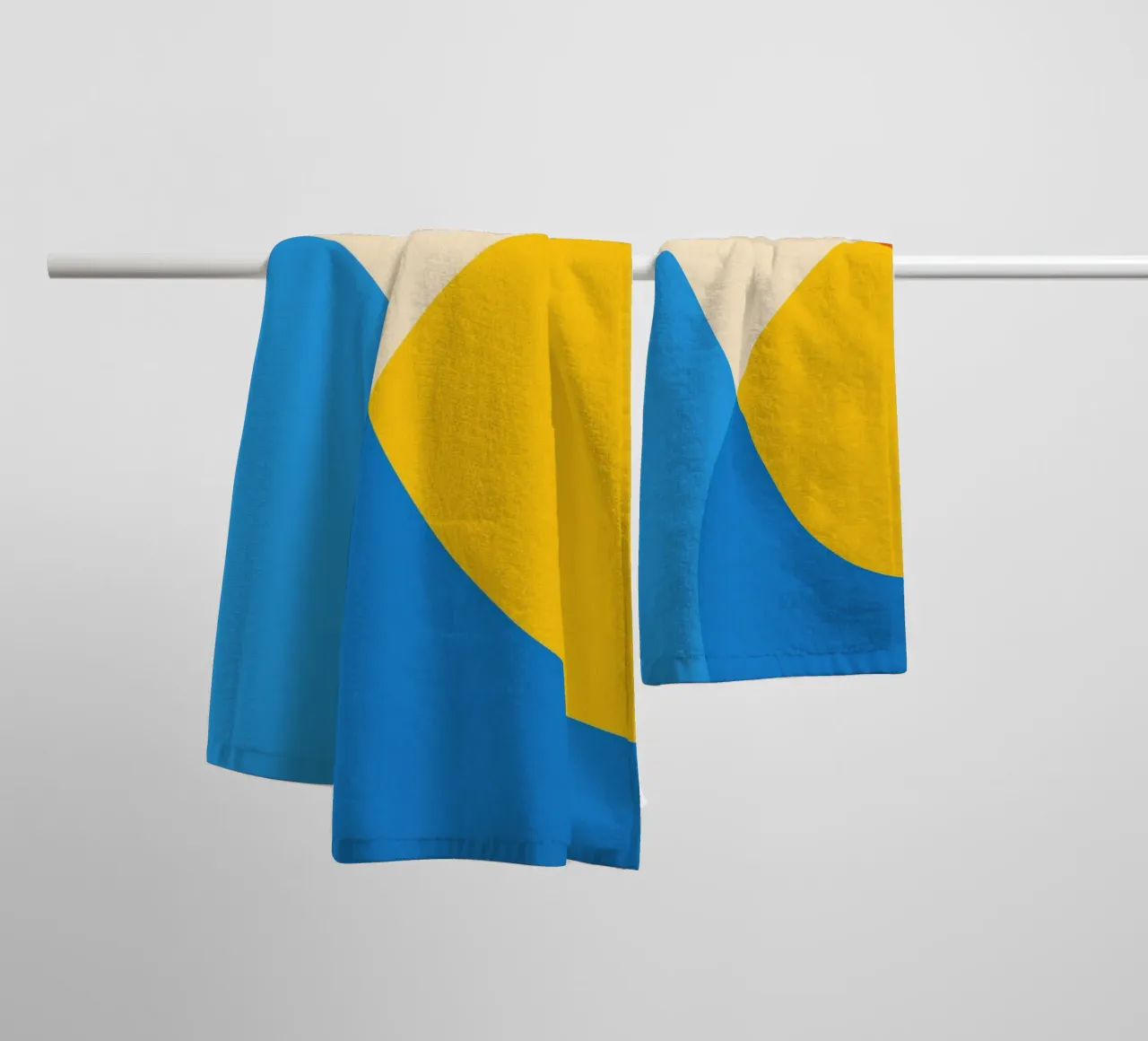 geometry circle overlapping towel by pastel color shape