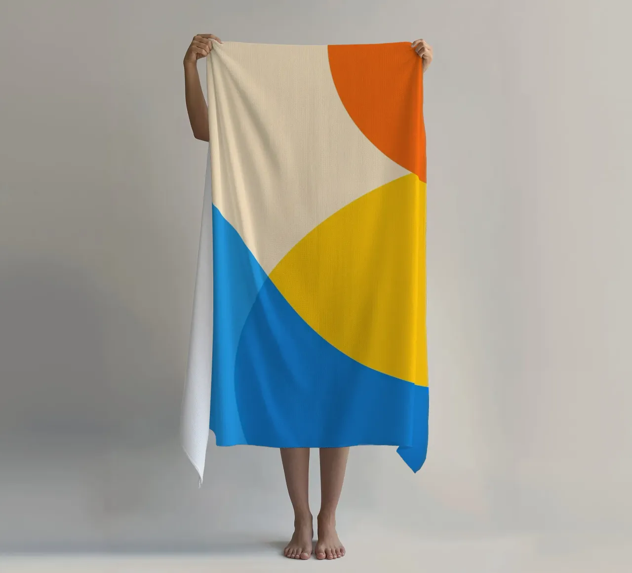 geometry circle overlapping beach towel by pastel color shape