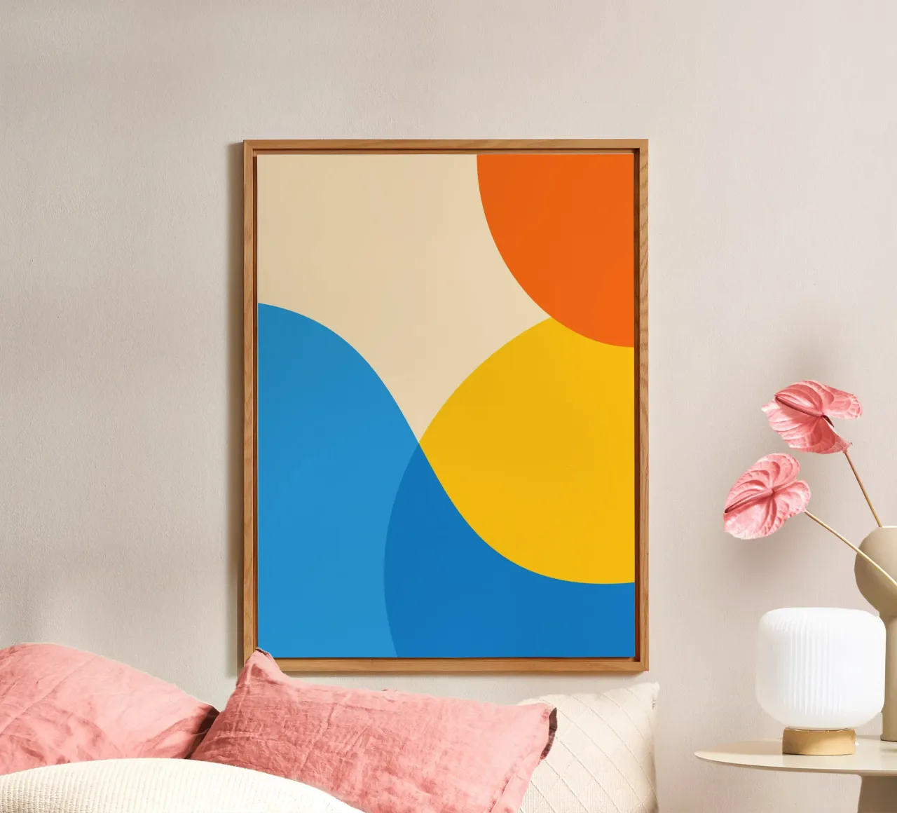 geometry circle overlapping alu-dibond by pastel color shape
