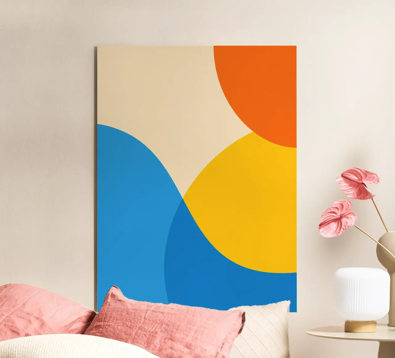 geometry circle overlapping alu-dibond by pastel color shape
