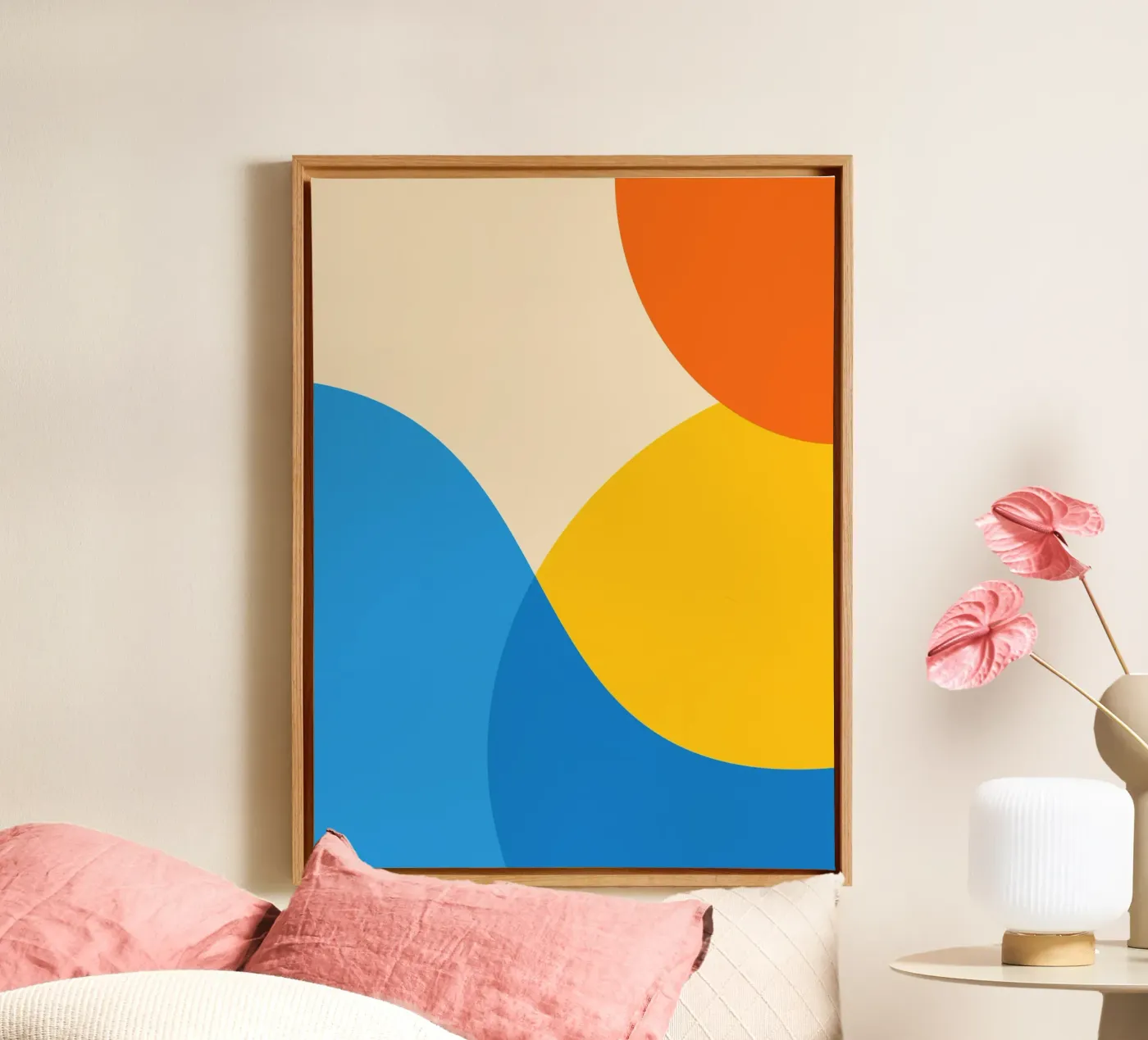 geometry circle overlapping canvas by pastel color shape