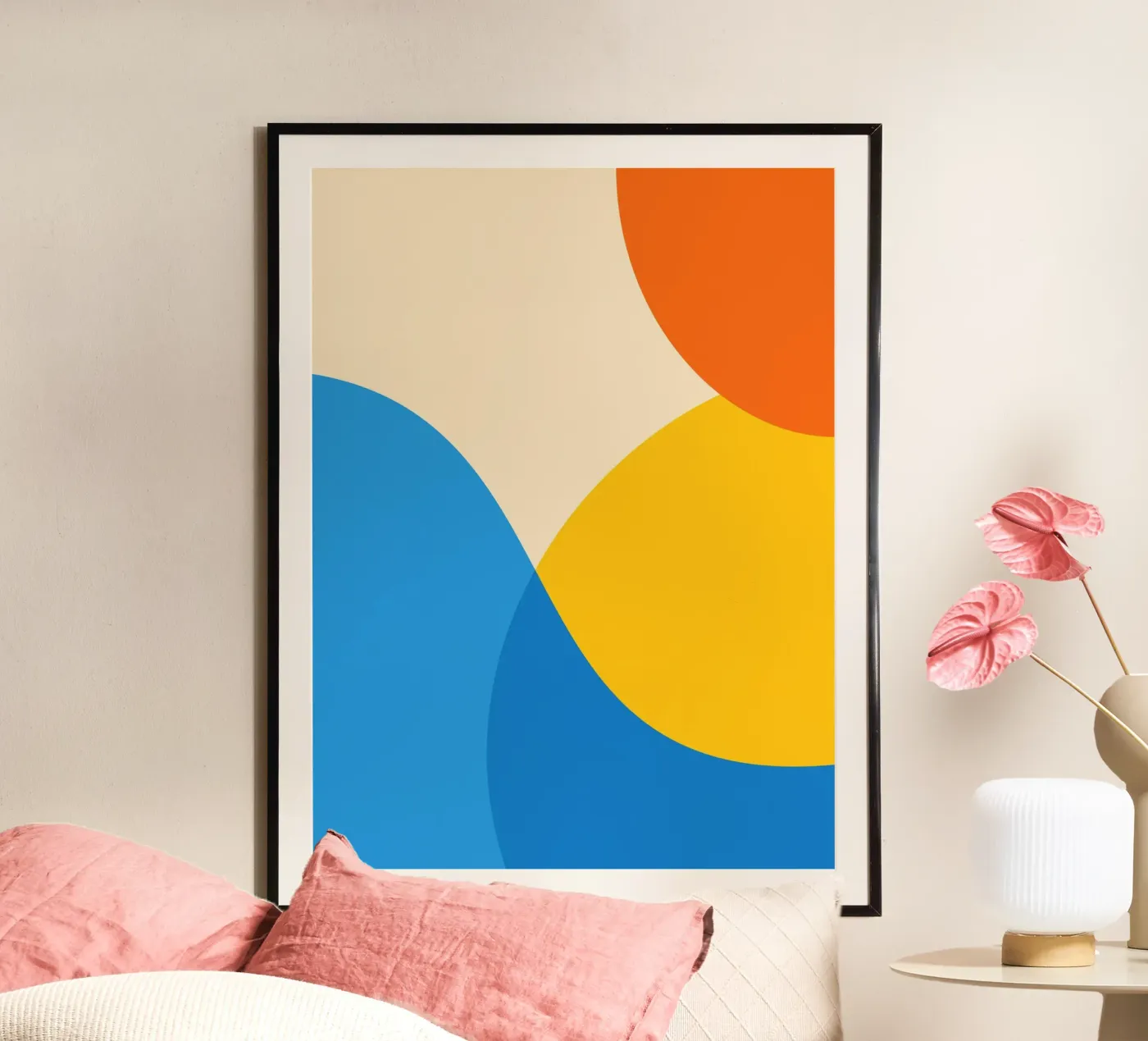 cercle géométrique chevauchant poster de pastel color shape