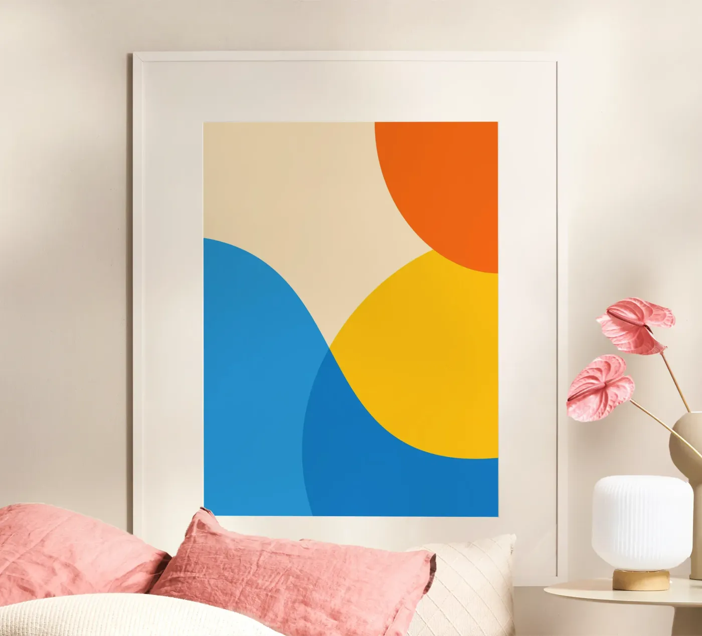 cercle géométrique chevauchant poster de pastel color shape