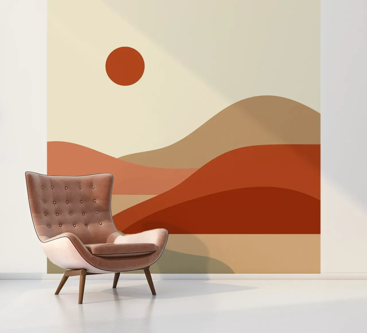 desert calm scenery photo wallpaper by pastel color shape