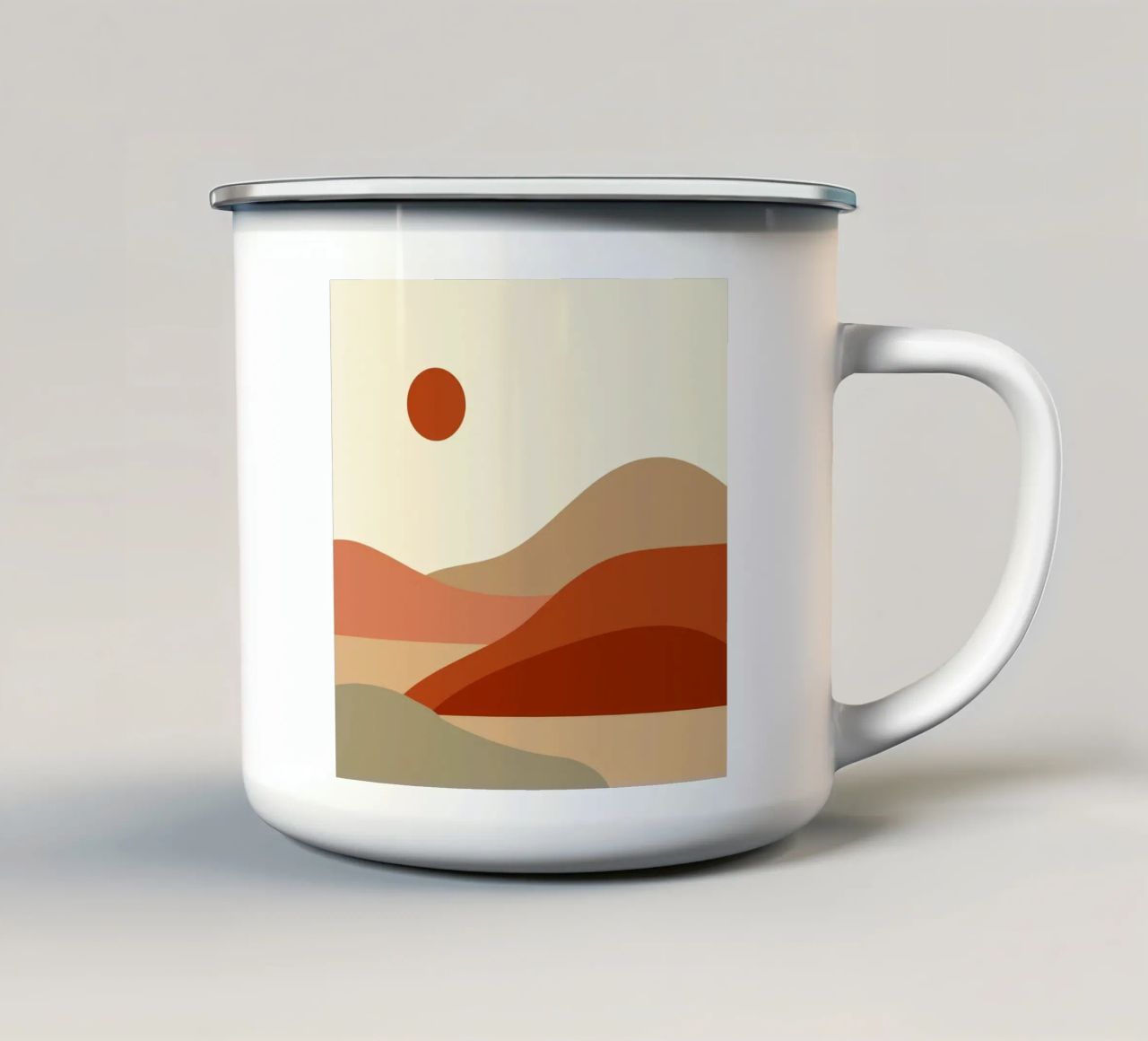 scenario di calma desertica tazza in smalto da pastel color shape