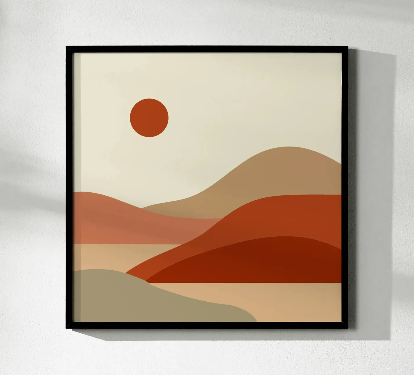 woestijn rustig landschap poster van pastel color shape