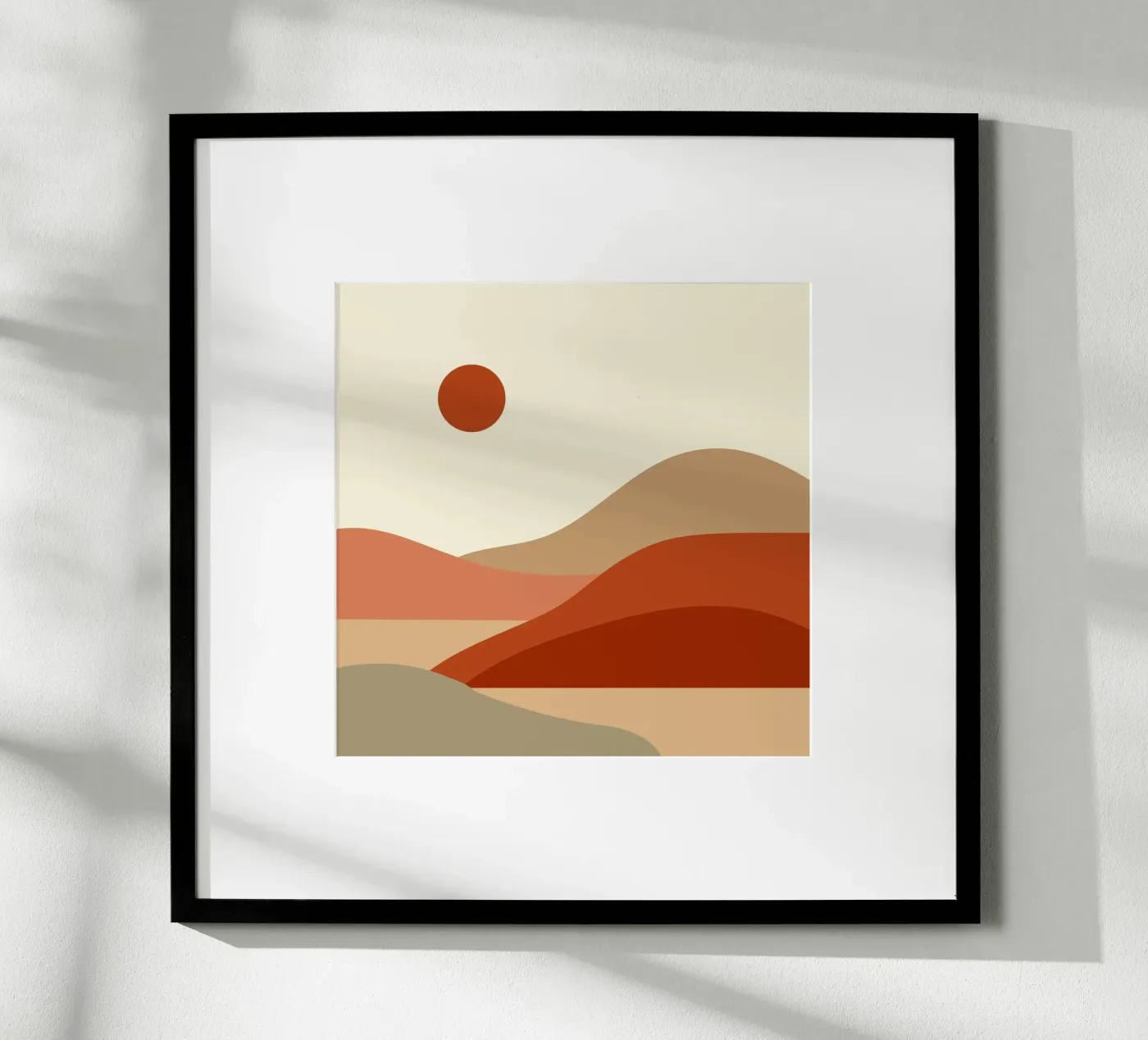 woestijn rustig landschap poster van pastel color shape