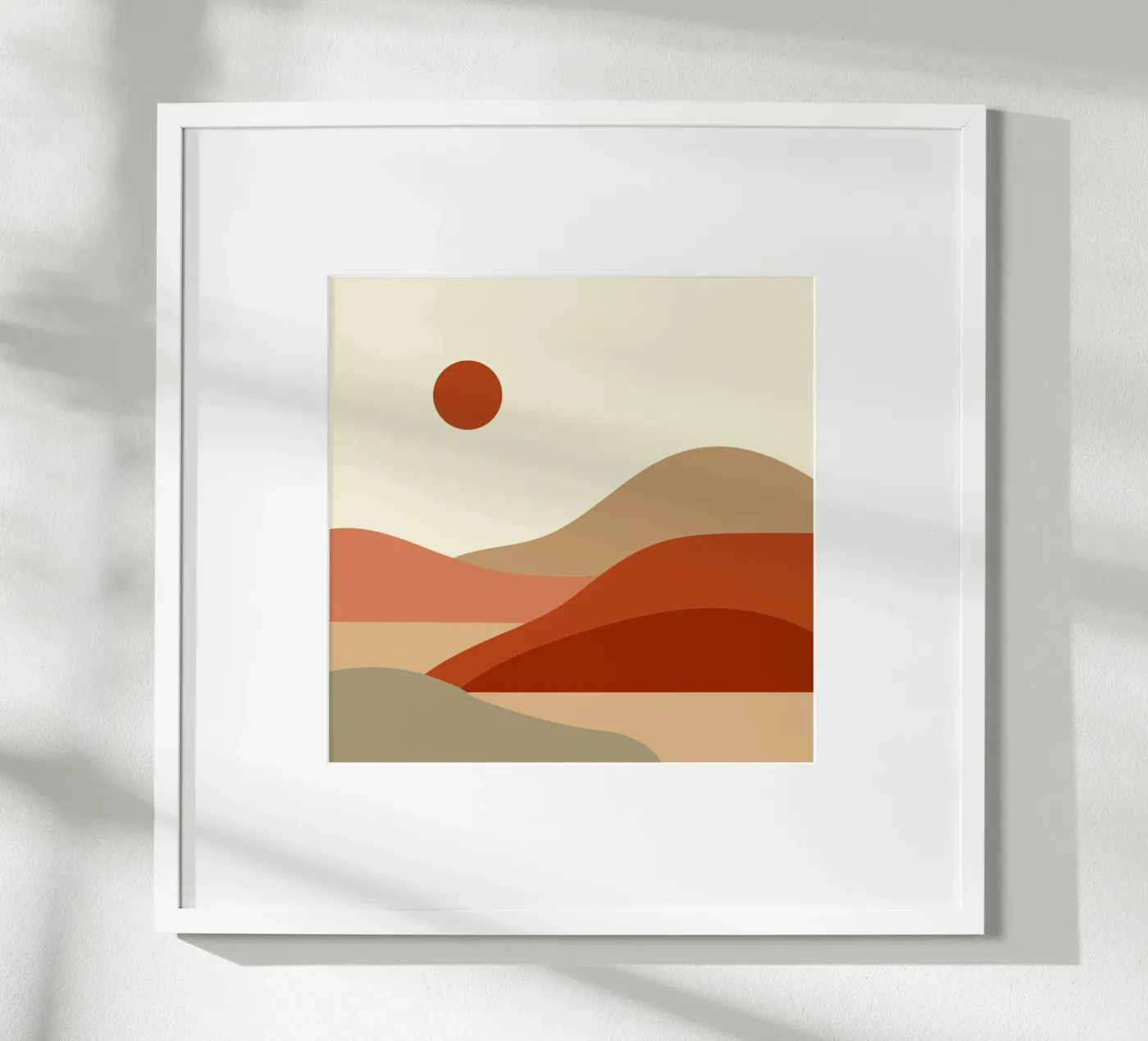 woestijn rustig landschap poster van pastel color shape