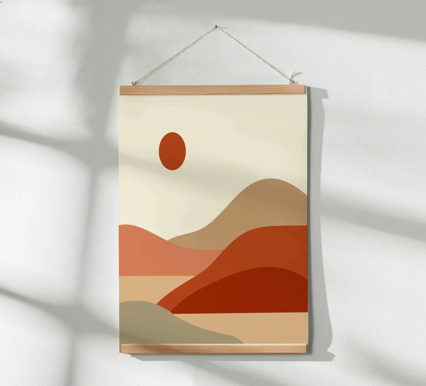 woestijn rustig landschap poster van pastel color shape