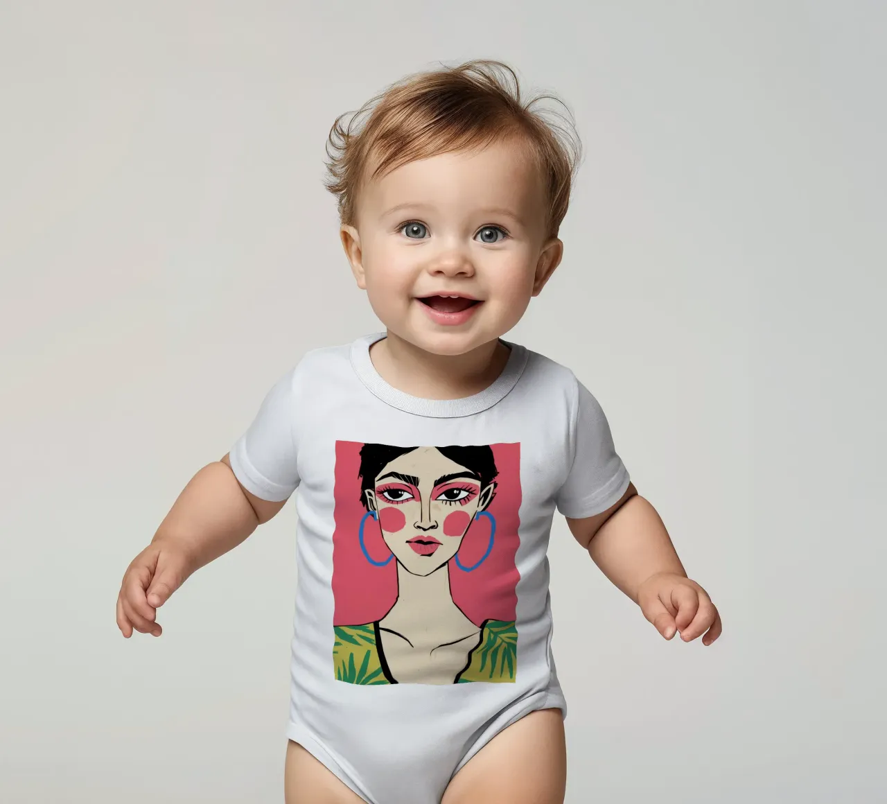 Labbro rosso pop body neonato maniche corte da Stone Decade