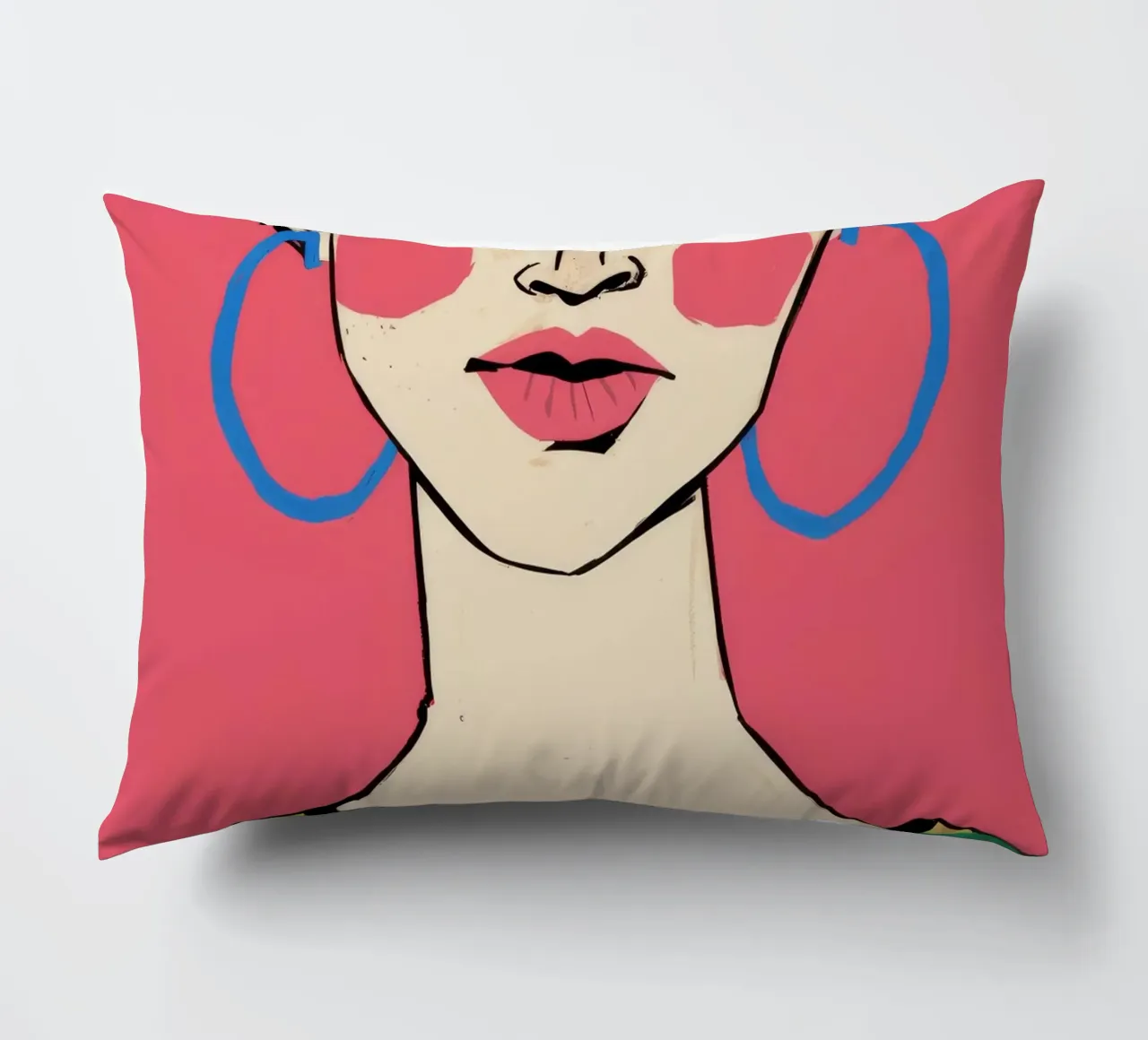 Labbro rosso pop cuscino da Stone Decade