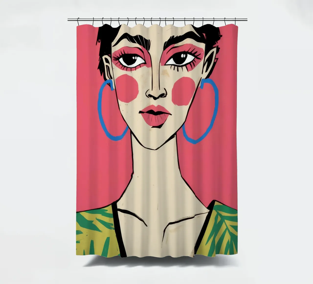 Red Lip Pop shower curtain by Stone Decade
