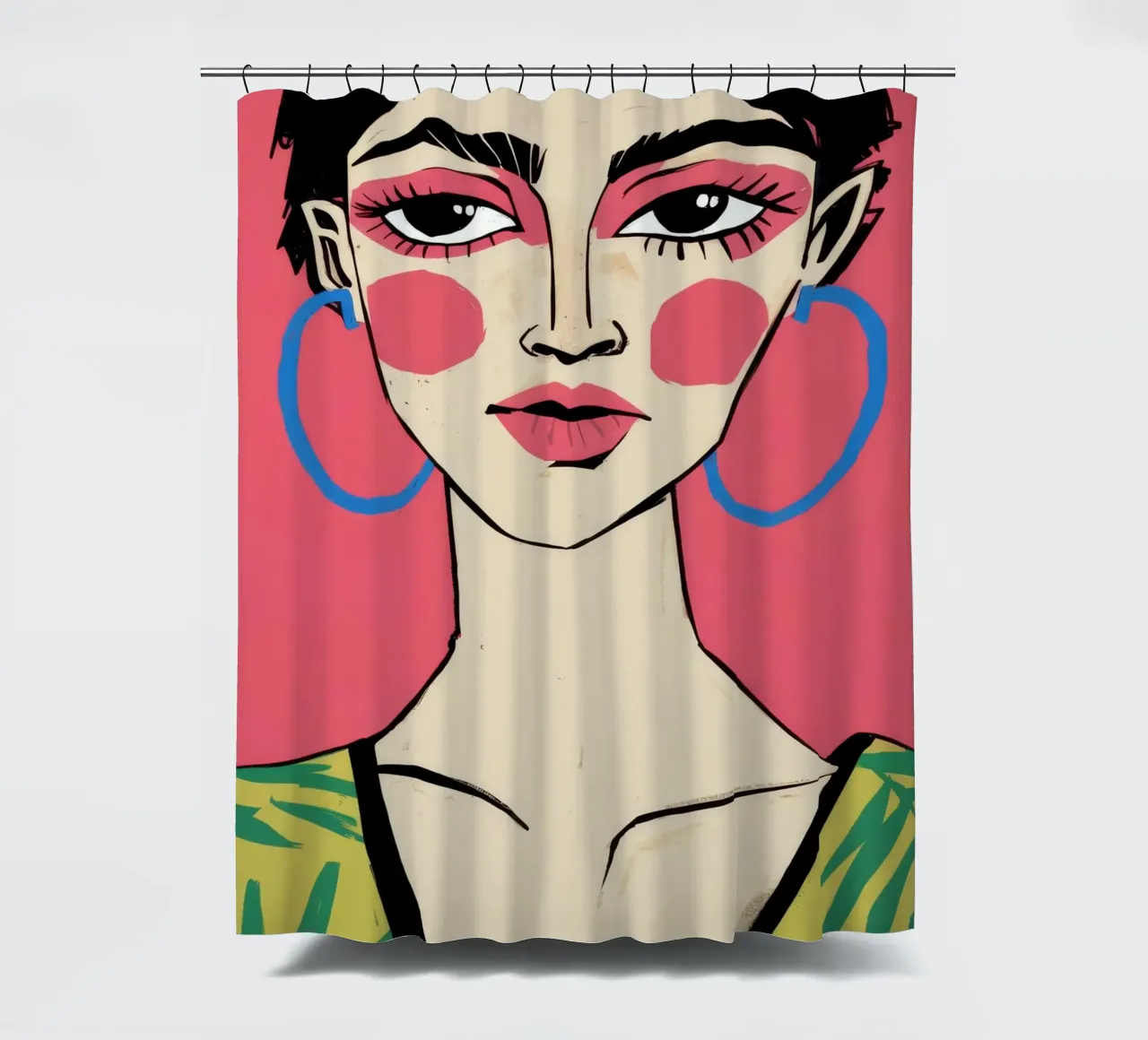 Red Lip Pop shower curtain by Stone Decade
