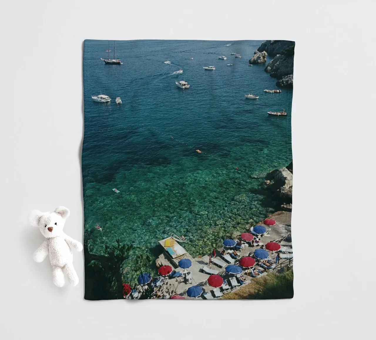 View From Il Pellicano - Slim Aarons coperta in pile da Chrisvintage
