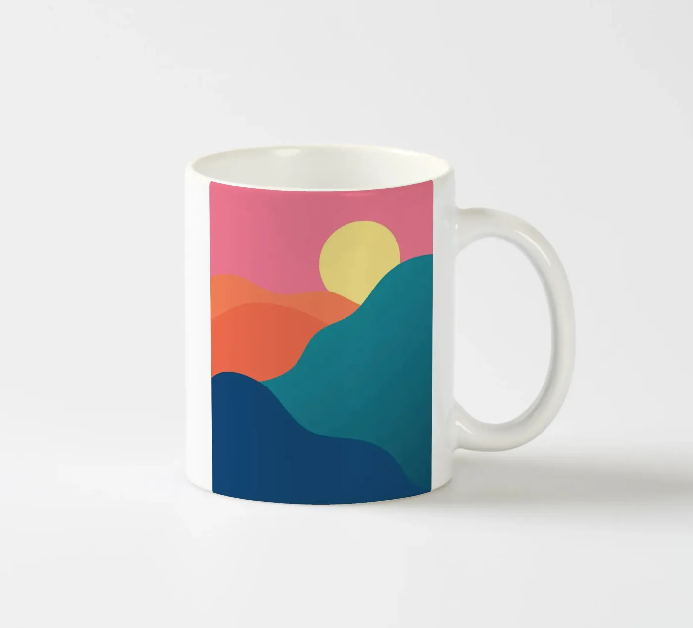 mountains gradient ceramic mug by pastel color shape