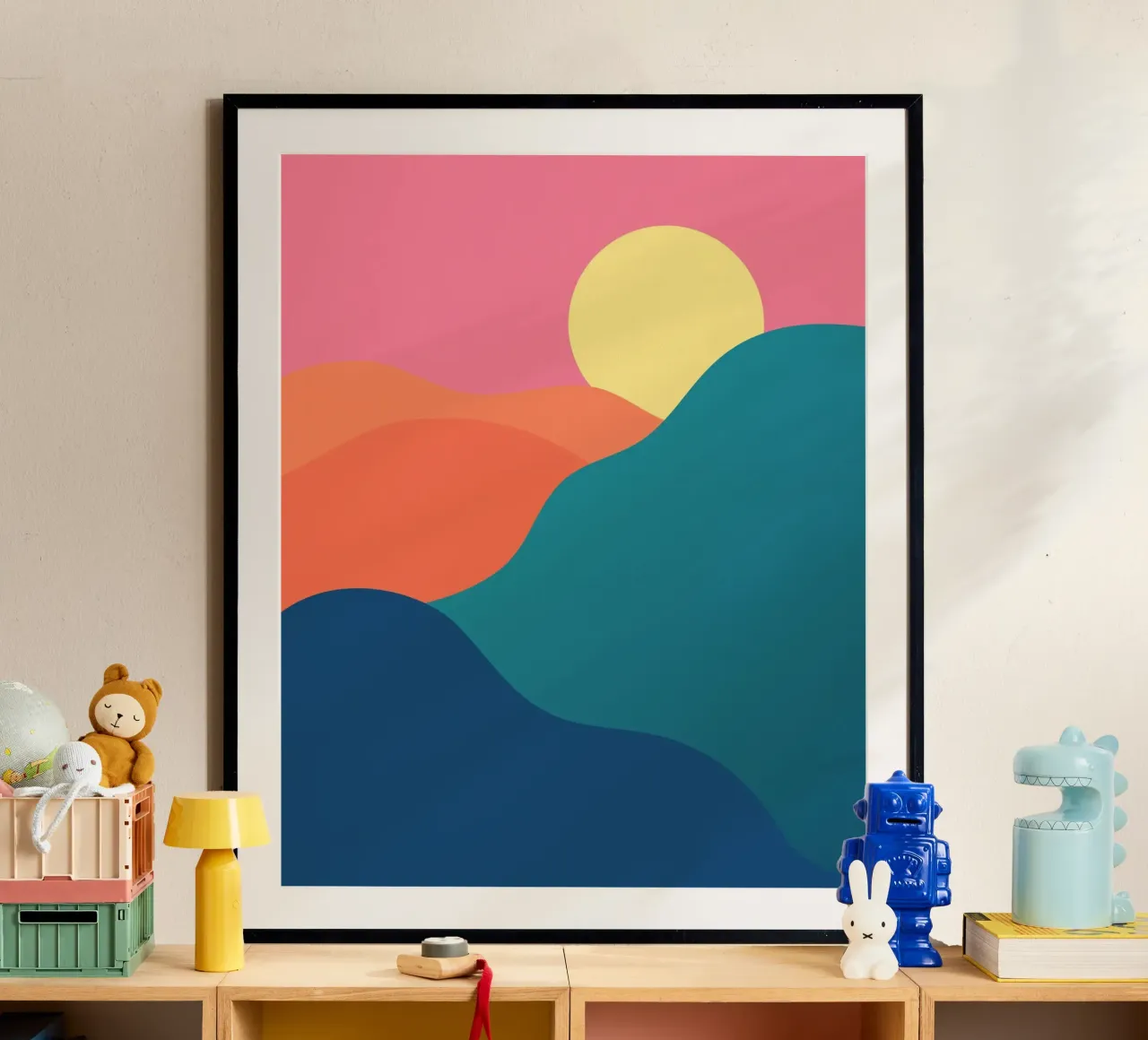 berghelling poster van pastel color shape