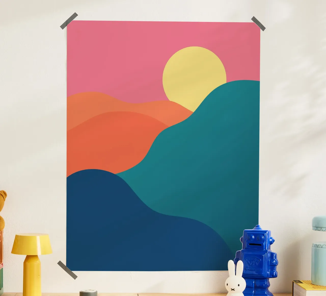 berghelling poster van pastel color shape