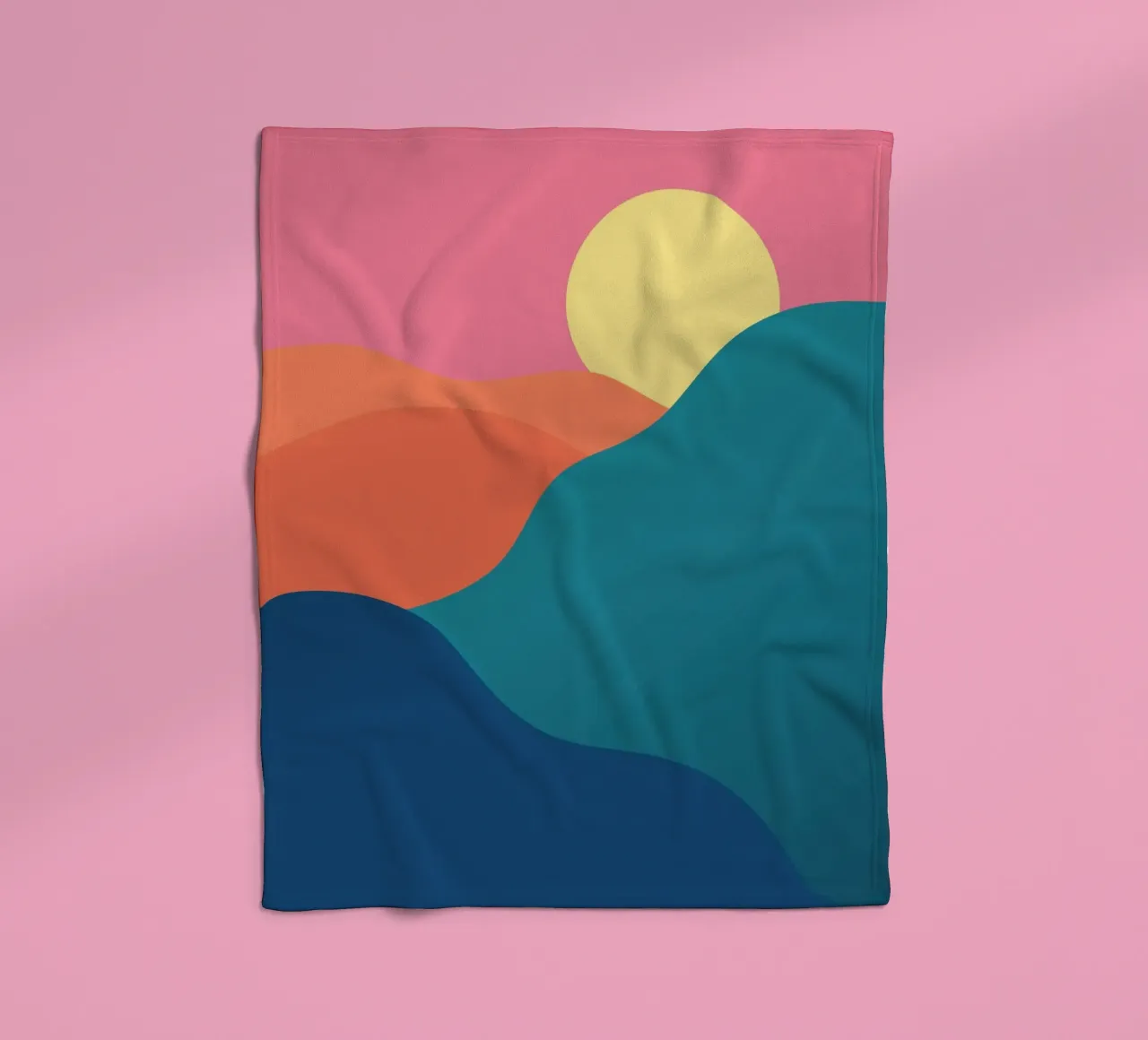 mountains gradient fleece blanket by pastel color shape
