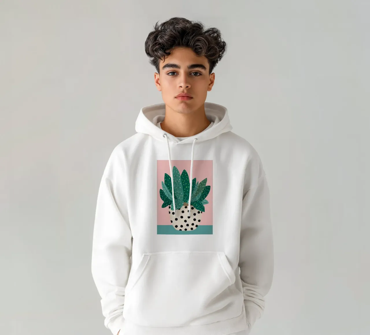 Cactus a vaso maculato felpa con cappuccio da Haven Fantasy