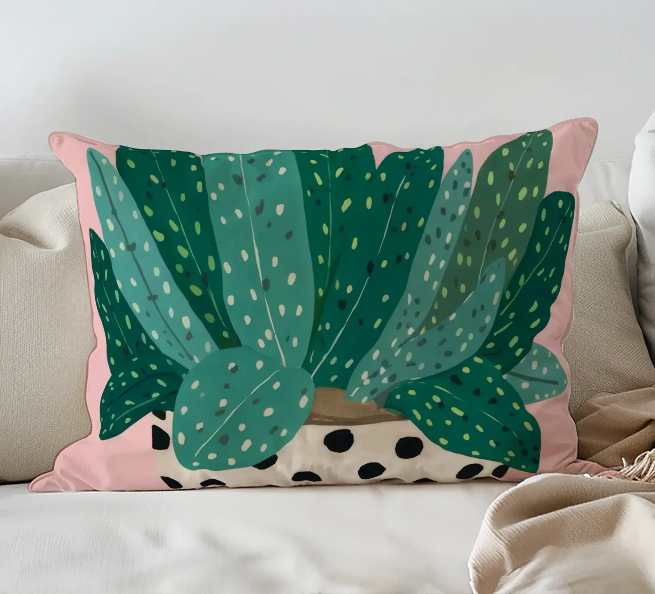 Cactus a vaso maculato cuscino da Haven Fantasy