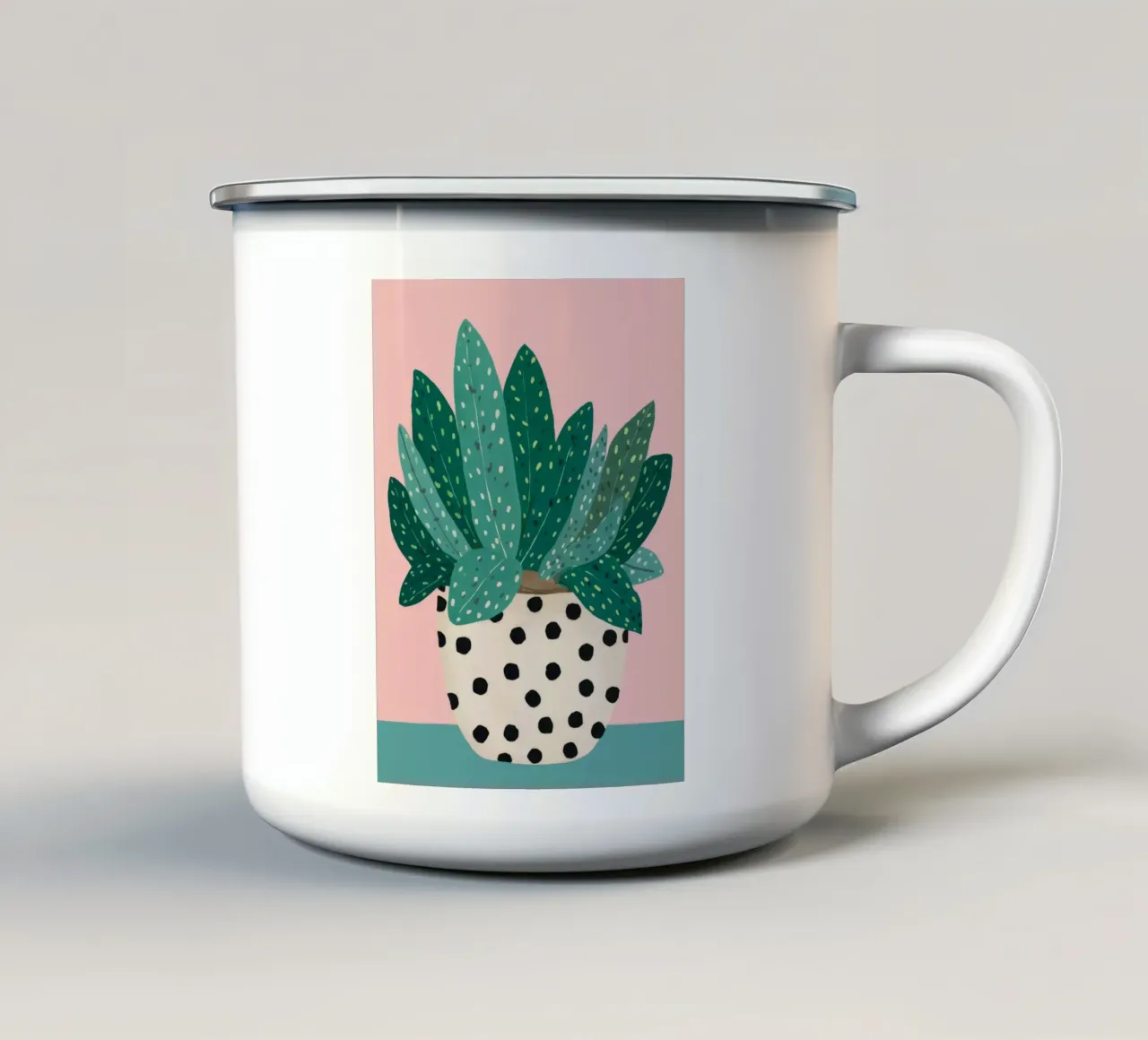 Cactus a vaso maculato tazza in smalto da Haven Fantasy